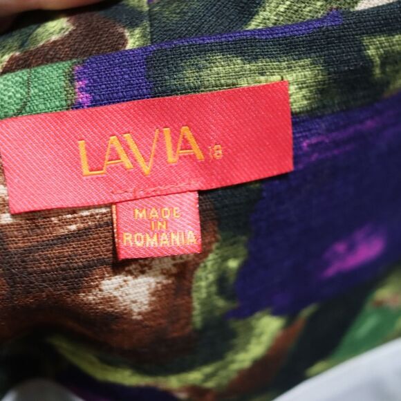 Lavia Colorful Abstract Fit n Flare Mini Dress Large - Picture 10 of 12